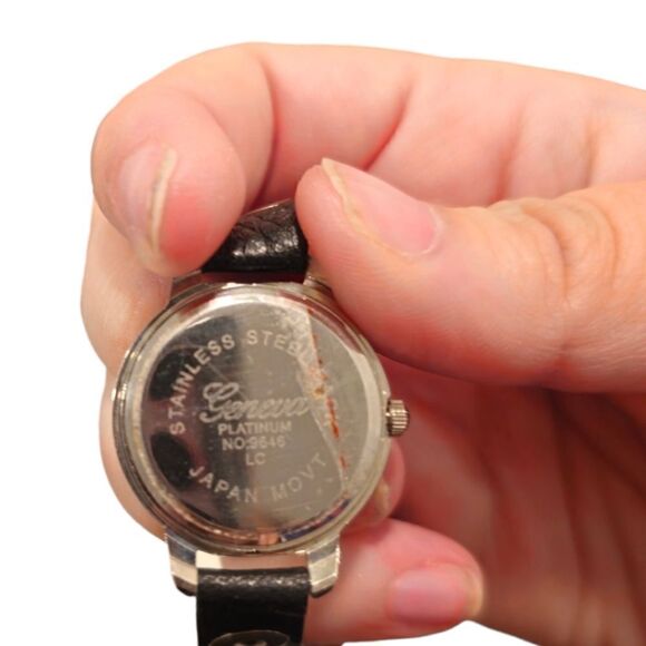 Geneva Platinum No. 9646 Black Leather Wrap Around Watch - Picture 4 of 14